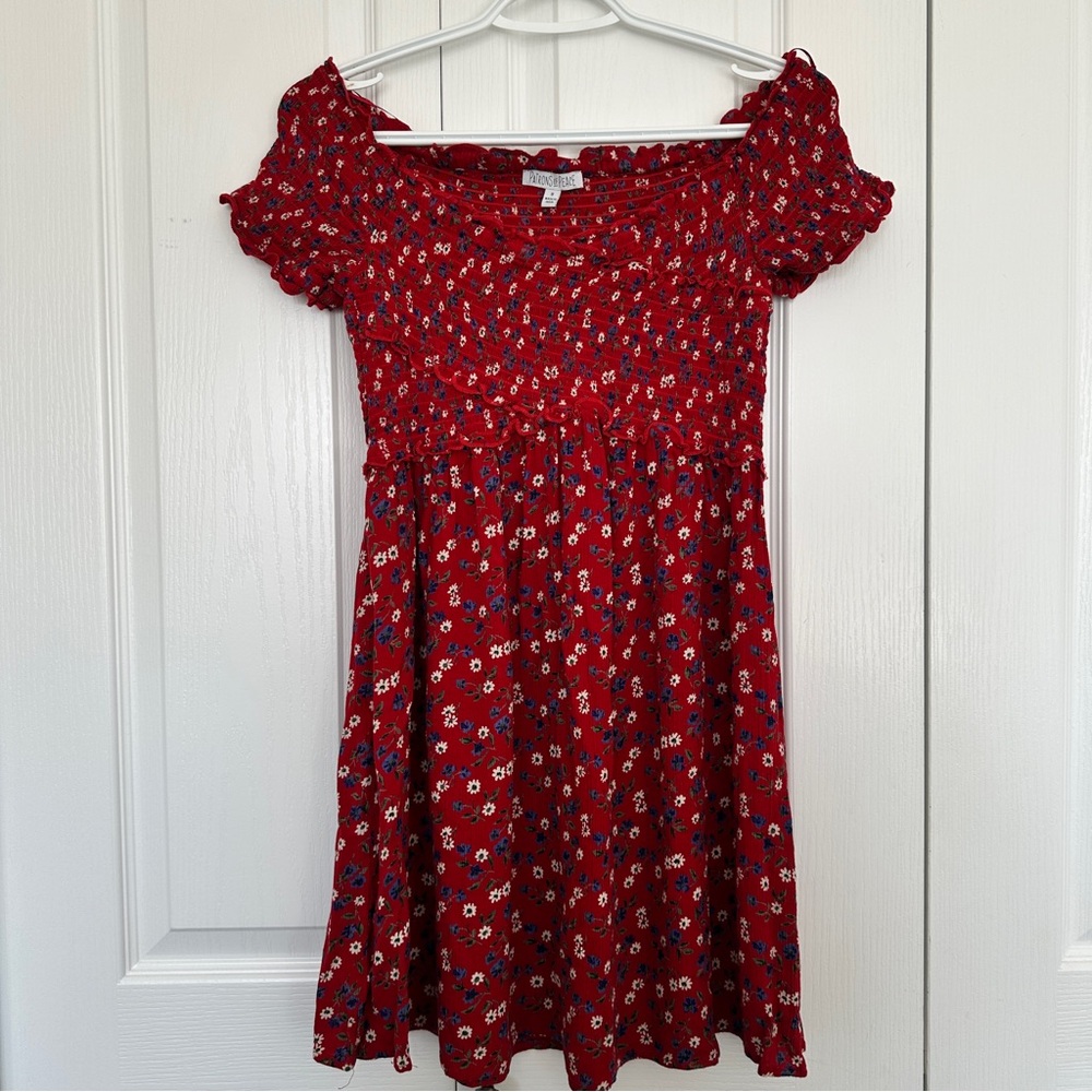 Patrons Of Peace Smocked Floral Mini Dress